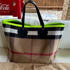 RARE Burberry Giant Neon Reversible Tote